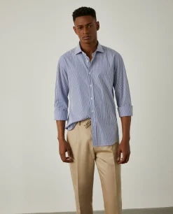 LION OF PORCHES Slim Fit^Camisa de riscas slim fit em popelina