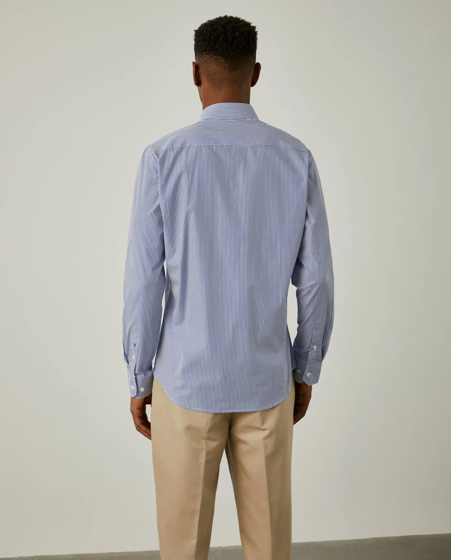 LION OF PORCHES Slim Fit^Camisa de riscas slim fit em popelina