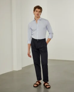 LION OF PORCHES Slim Fit^Camisa de riscas slim fit em popelina