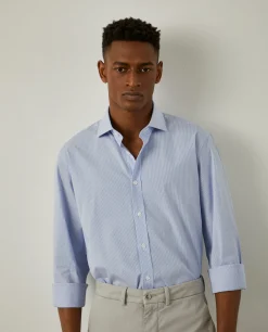 LION OF PORCHES Slim Fit^Camisa de riscas slim fit em popelina
