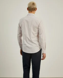 LION OF PORCHES Slim Fit^Camisa de riscas slim fit em popelina