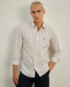 LION OF PORCHES Slim Fit^Camisa de riscas slim fit em popelina