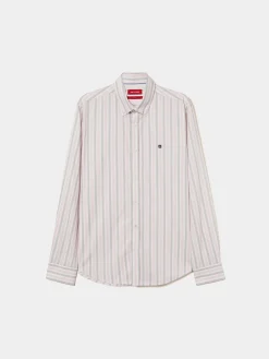 LION OF PORCHES Slim Fit^Camisa de riscas slim fit em popelina