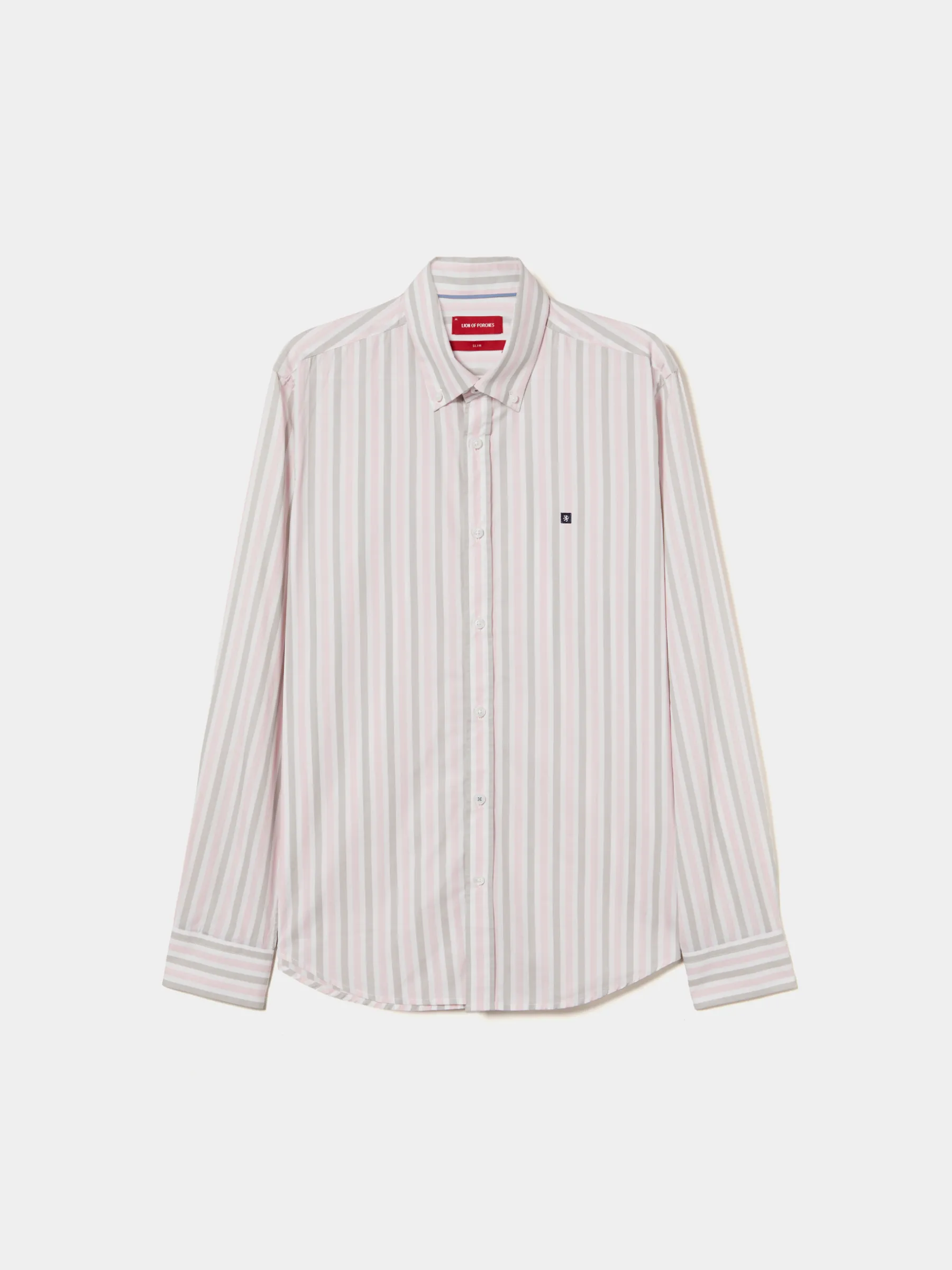 LION OF PORCHES Slim Fit^Camisa de riscas slim fit em popelina