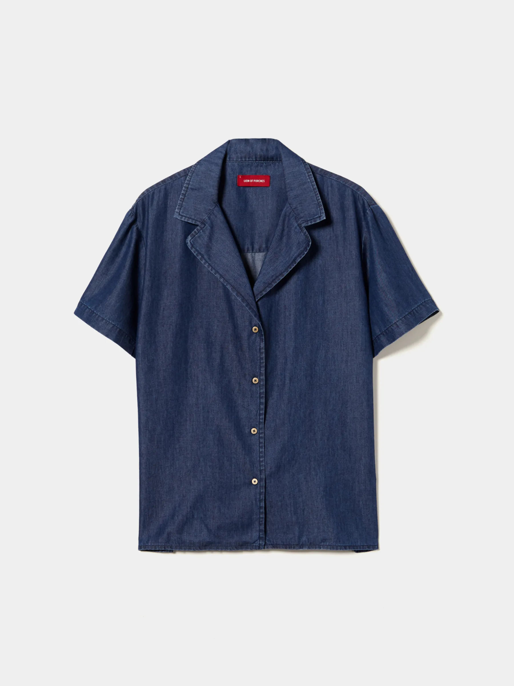 MULHER LION OF PORCHES Camisas^Camisa denim de manga curta