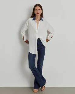 MULHER LION OF PORCHES Camisas^Camisa fluida tricolor