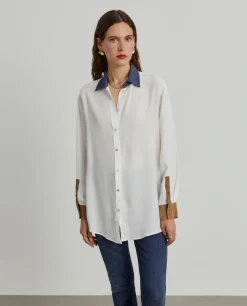 MULHER LION OF PORCHES Camisas^Camisa fluida tricolor