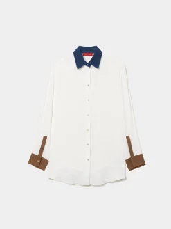 MULHER LION OF PORCHES Camisas^Camisa fluida tricolor
