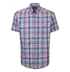 LION OF PORCHES Slim Fit^Camisa Manga Curta Xadrez