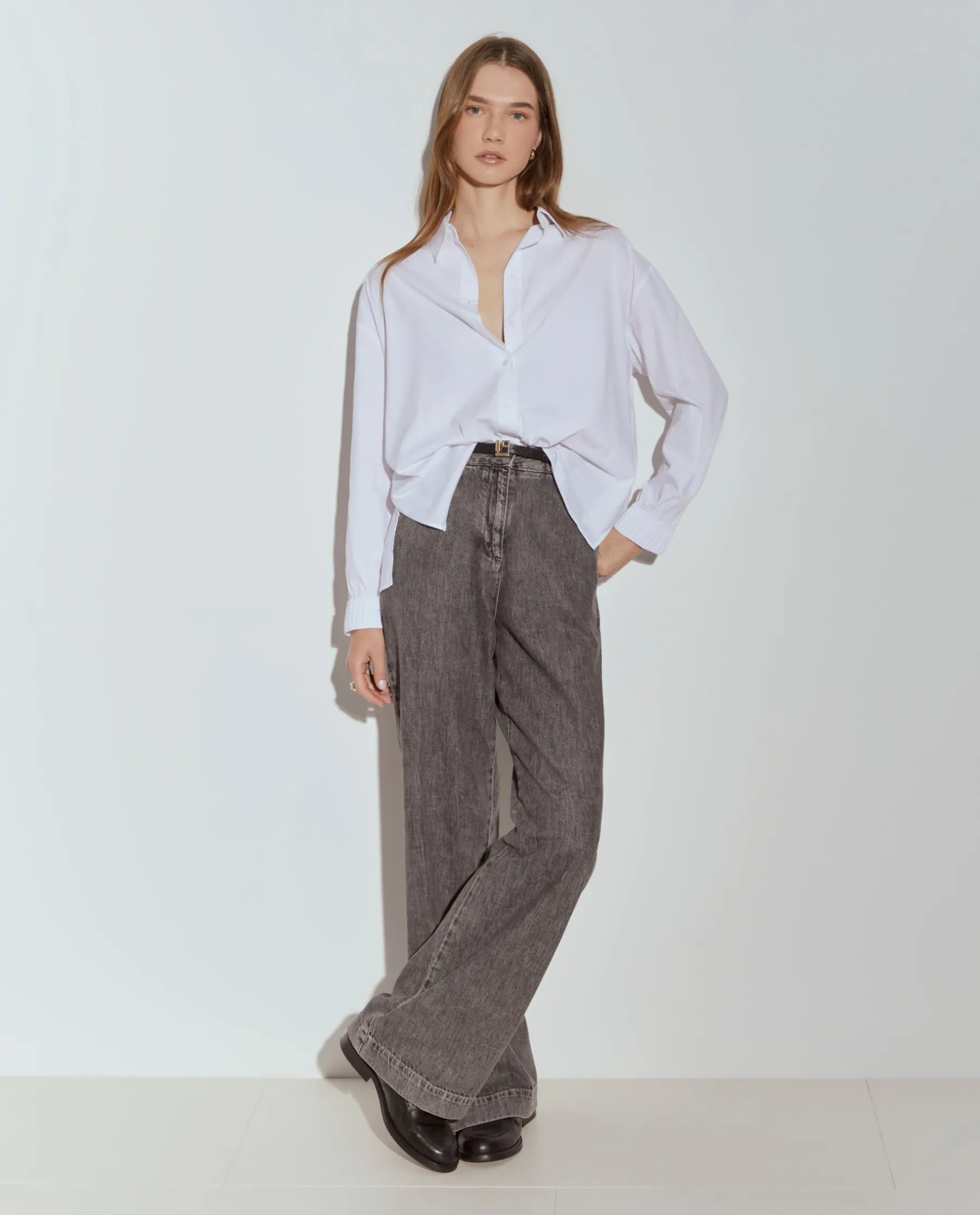 MULHER LION OF PORCHES Camisas^Camisa oversize em popeline
