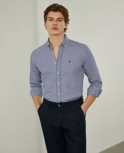 LION OF PORCHES Slim Fit^Camisa oxford aos quadrados slim fit