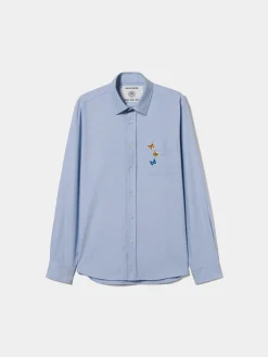 MULHER LION OF PORCHES Camisas^Camisa oxford com borboletas no bolso Lion x Killa