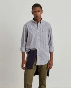 LION OF PORCHES Regular Fit^Camisa para homem regular fit de algodão em cor lisa