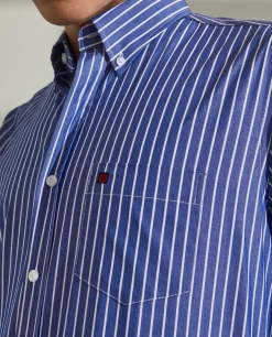 LION OF PORCHES Regular Fit^Camisa regular fit de algodão com padrão de riscas