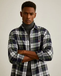 LION OF PORCHES Slim Fit^Camisa slim fit com padrão de xadrez