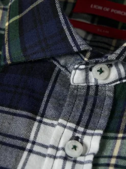 LION OF PORCHES Slim Fit^Camisa slim fit com padrão de xadrez