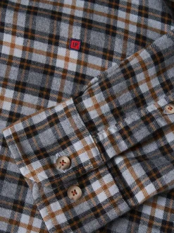 LION OF PORCHES Slim Fit^Camisa slim fit de algodão com padrão de xadrez