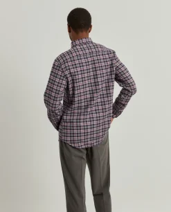 LION OF PORCHES Slim Fit^Camisa slim fit de algodão com padrão de xadrez
