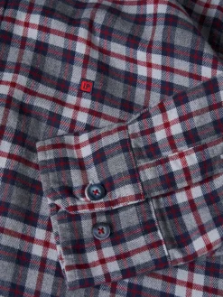 LION OF PORCHES Slim Fit^Camisa slim fit de algodão com padrão de xadrez