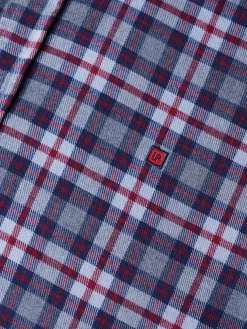 LION OF PORCHES Slim Fit^Camisa slim fit de algodão com padrão de xadrez