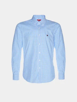 LION OF PORCHES Slim Fit^Camisa slim fit de algodão com padrão de xadrez