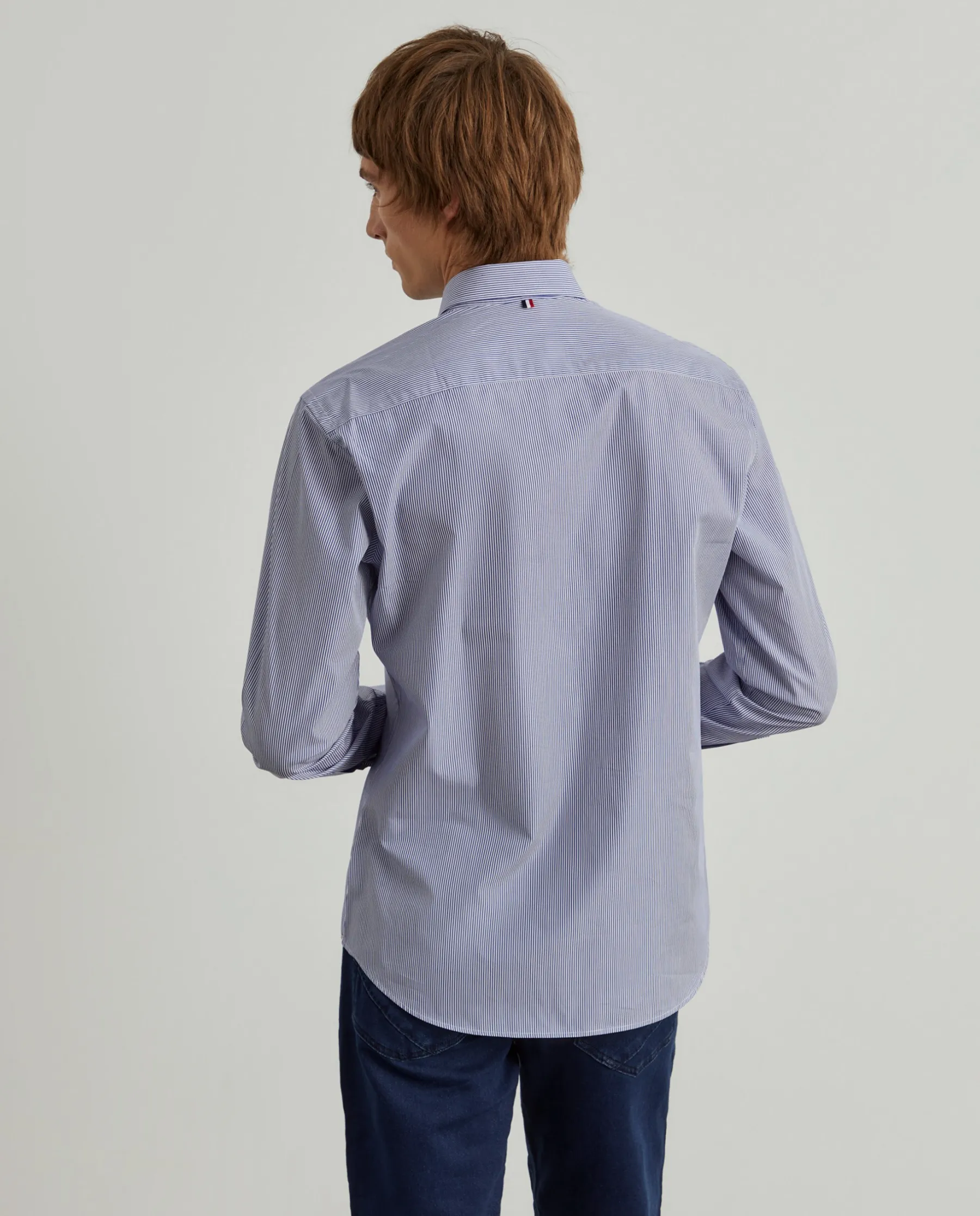 LION OF PORCHES Slim Fit^Camisa slim fit de algodão às riscas