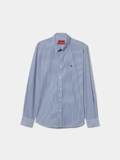 LION OF PORCHES Slim Fit^Camisa slim fit de algodão às riscas