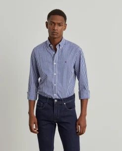 LION OF PORCHES Slim Fit^Camisa slim fit de algodão em cor lisa