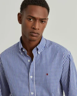 LION OF PORCHES Slim Fit^Camisa slim fit de algodão em cor lisa