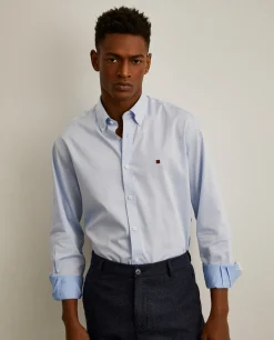 LION OF PORCHES Slim Fit^Camisa slim fit de algodão em cor lisa
