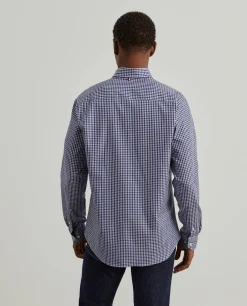 LION OF PORCHES Slim Fit^Camisa slim fit de algodão com padrão de xadrez