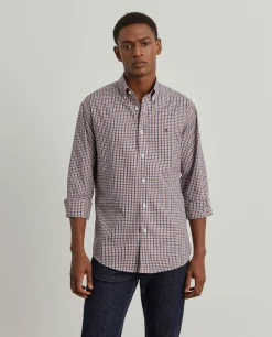 LION OF PORCHES Slim Fit^Camisa slim fit de algodão com padrão de xadrez