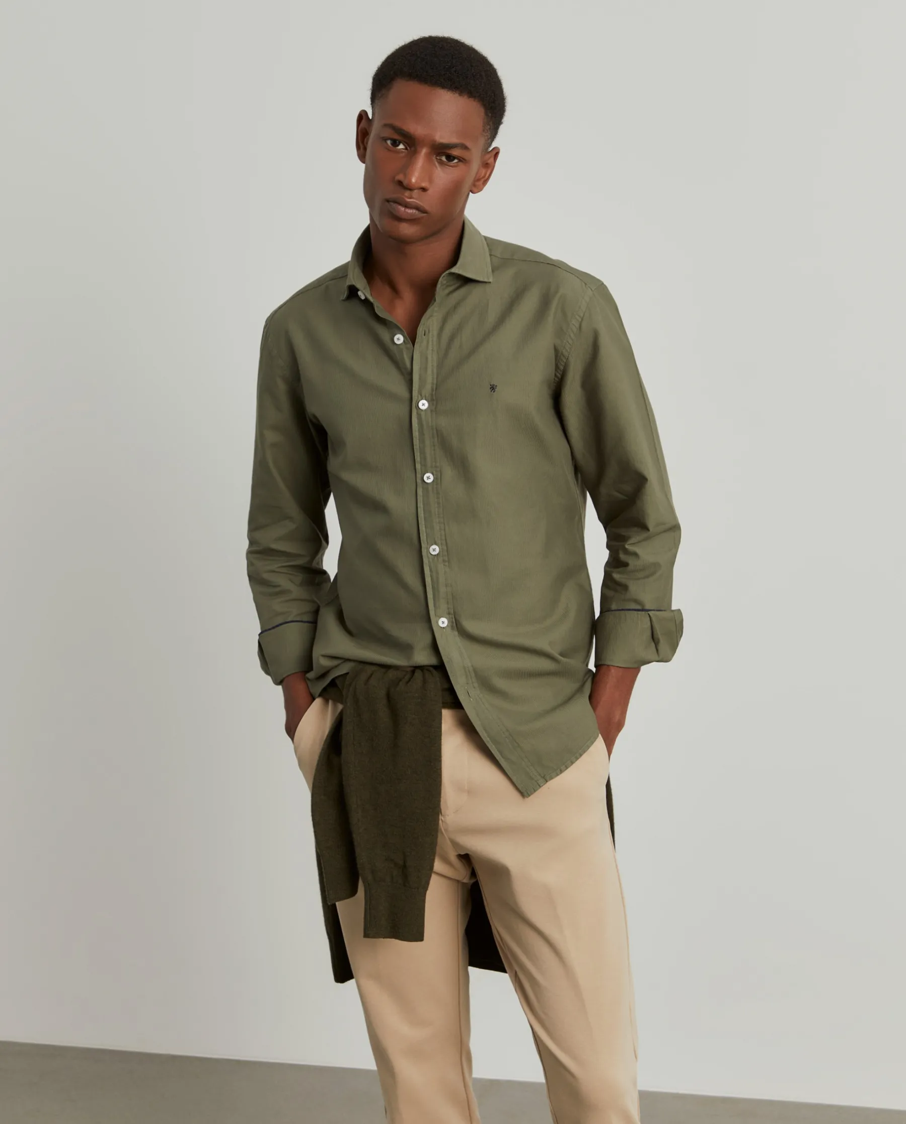 LION OF PORCHES Slim Fit^Camisa slim fit de algodão