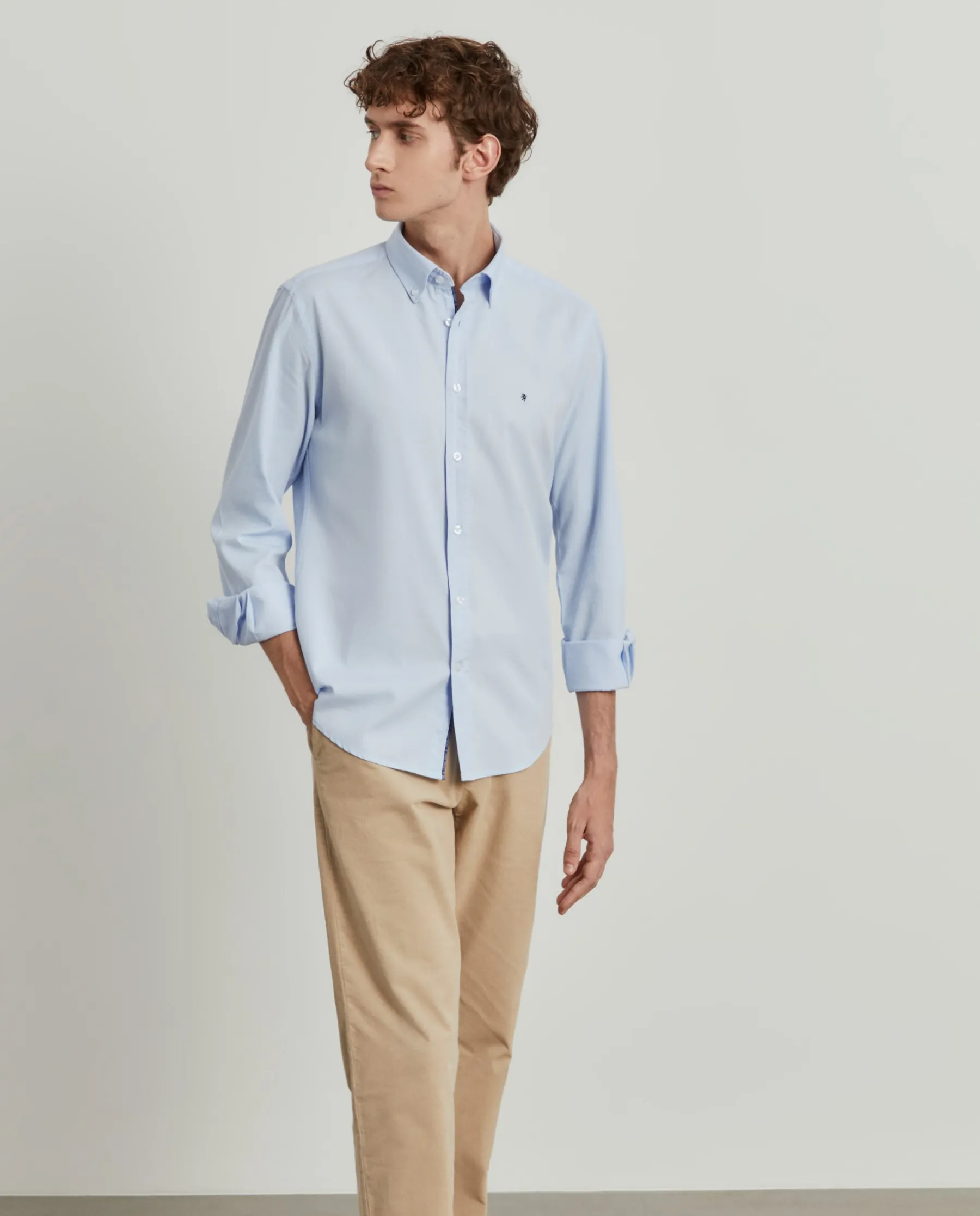LION OF PORCHES Slim Fit^Camisa slim fit de algodão garment dye