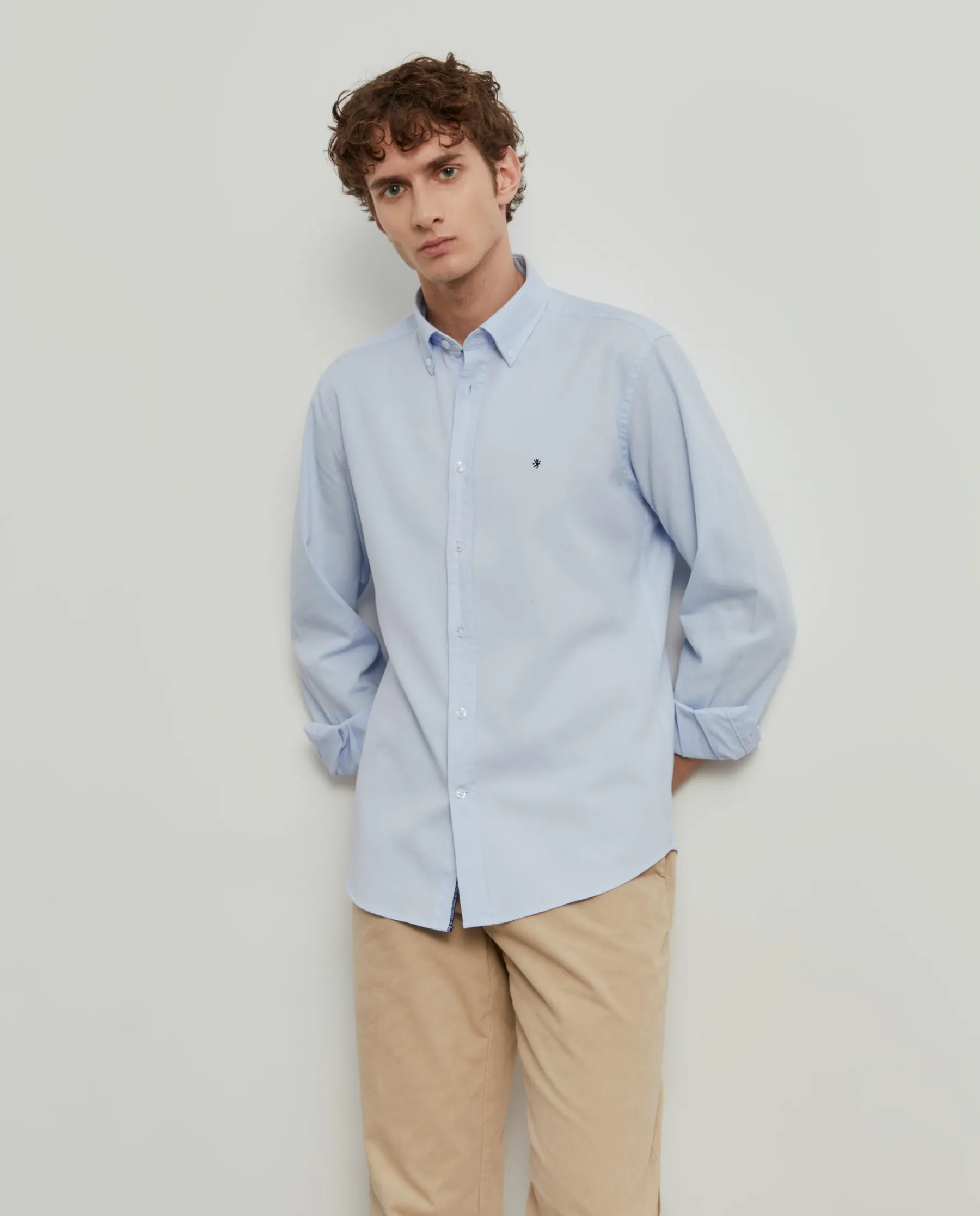 LION OF PORCHES Slim Fit^Camisa slim fit de algodão garment dye