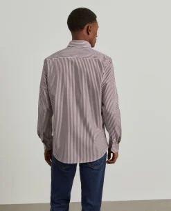 LION OF PORCHES Slim Fit^Camisa slim fit de algodão às riscas