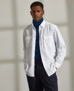 LION OF PORCHES Slim Fit^Camisa slim fit de bombazine em cor lisa