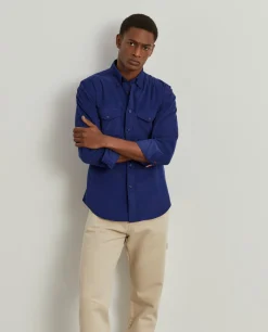 LION OF PORCHES Slim Fit^Camisa slim fit de bombazine em cor lisa
