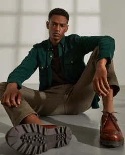LION OF PORCHES Slim Fit^Camisa slim fit de bombazine em cor lisa
