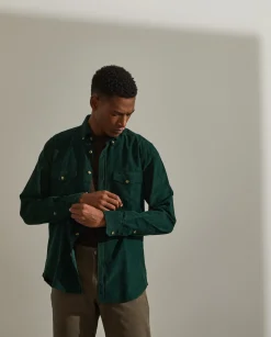 LION OF PORCHES Slim Fit^Camisa slim fit de bombazine em cor lisa