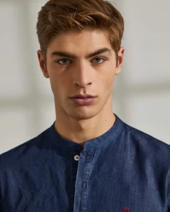 LION OF PORCHES Slim Fit^Camisa slim fit denim com carcela de polo