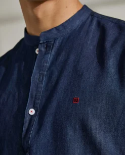 LION OF PORCHES Slim Fit^Camisa slim fit denim com carcela de polo
