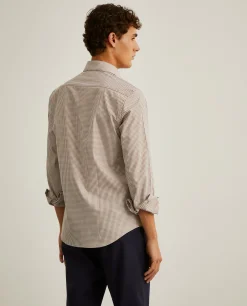 LION OF PORCHES Slim Fit^Camisa slim fit em algodão padrão quadrados