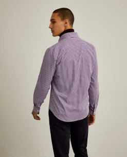 LION OF PORCHES Slim Fit^Camisa slim fit em algodão padrão quadrados