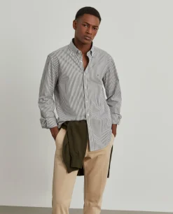 LION OF PORCHES Slim Fit^Camisa slim fit em algodão às riscas