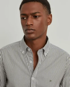 LION OF PORCHES Slim Fit^Camisa slim fit em algodão às riscas
