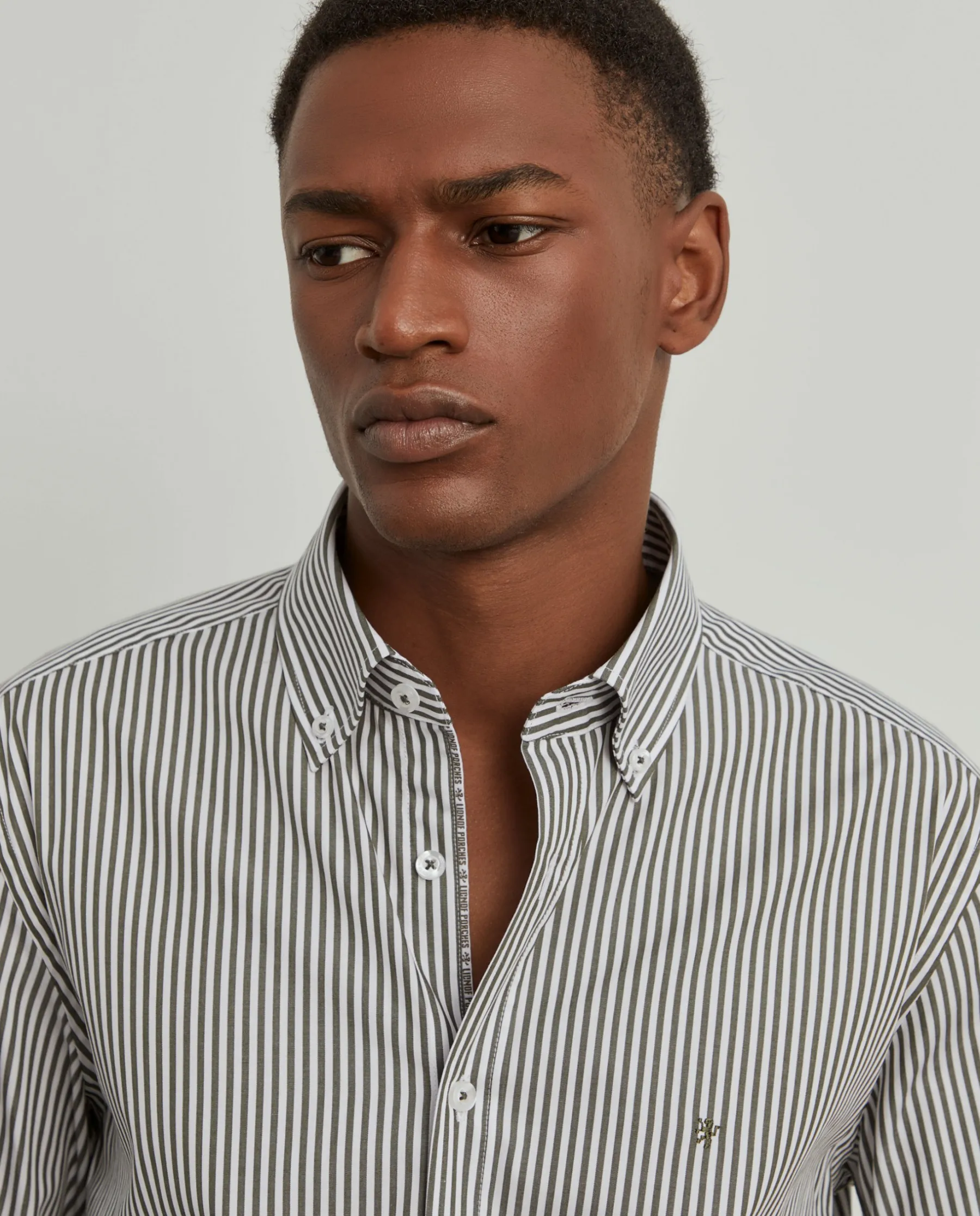LION OF PORCHES Slim Fit^Camisa slim fit em algodão às riscas