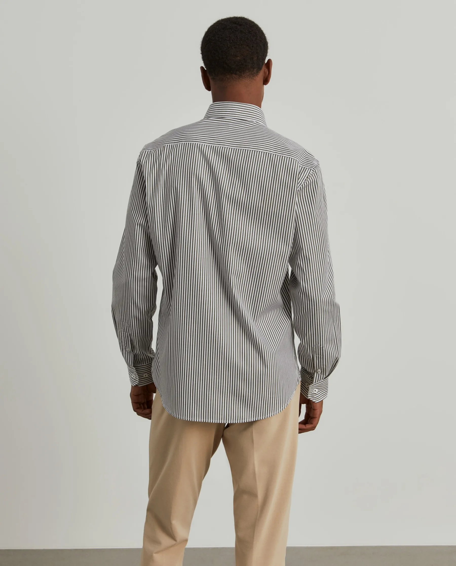 LION OF PORCHES Slim Fit^Camisa slim fit em algodão às riscas