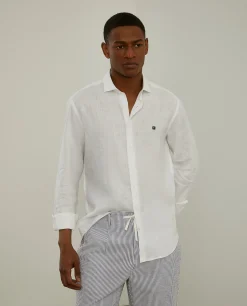 LION OF PORCHES Slim Fit^Camisa slim fit em linho garment dye