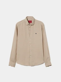 LION OF PORCHES Slim Fit^Camisa slim fit em linho garment dye